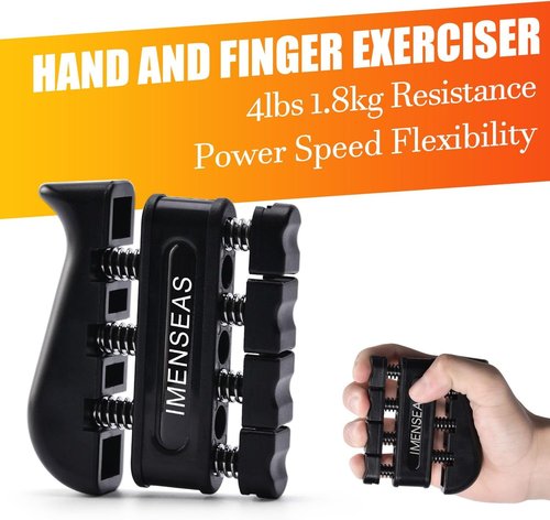 Grip Strength Trainer - 7 Pack Adjustable Finger Stretcher Resistance Bands | Hand Gripper & Stress Ball