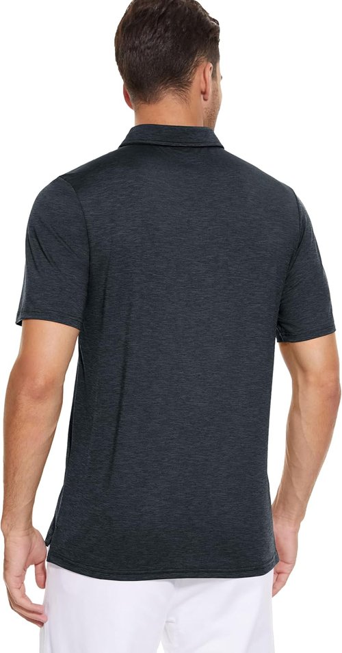 MAGCOMSEN Men's Polo Golf Shirt - Moisture-Wicking 3-Button Athletic Tee | Casual Short Sleeve Design