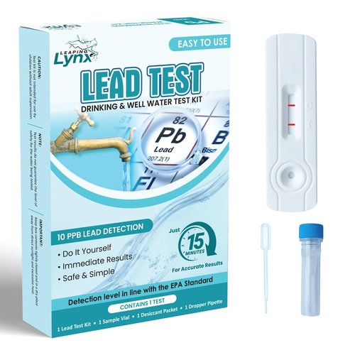 Lead Water Test Kit – Fast 5-Minute Results, Detects Lead to 10 PPB (EPA Standard) | DIY Home Drinking Water Screening for Tap, Well & Filtered Water | Leaping Lynx