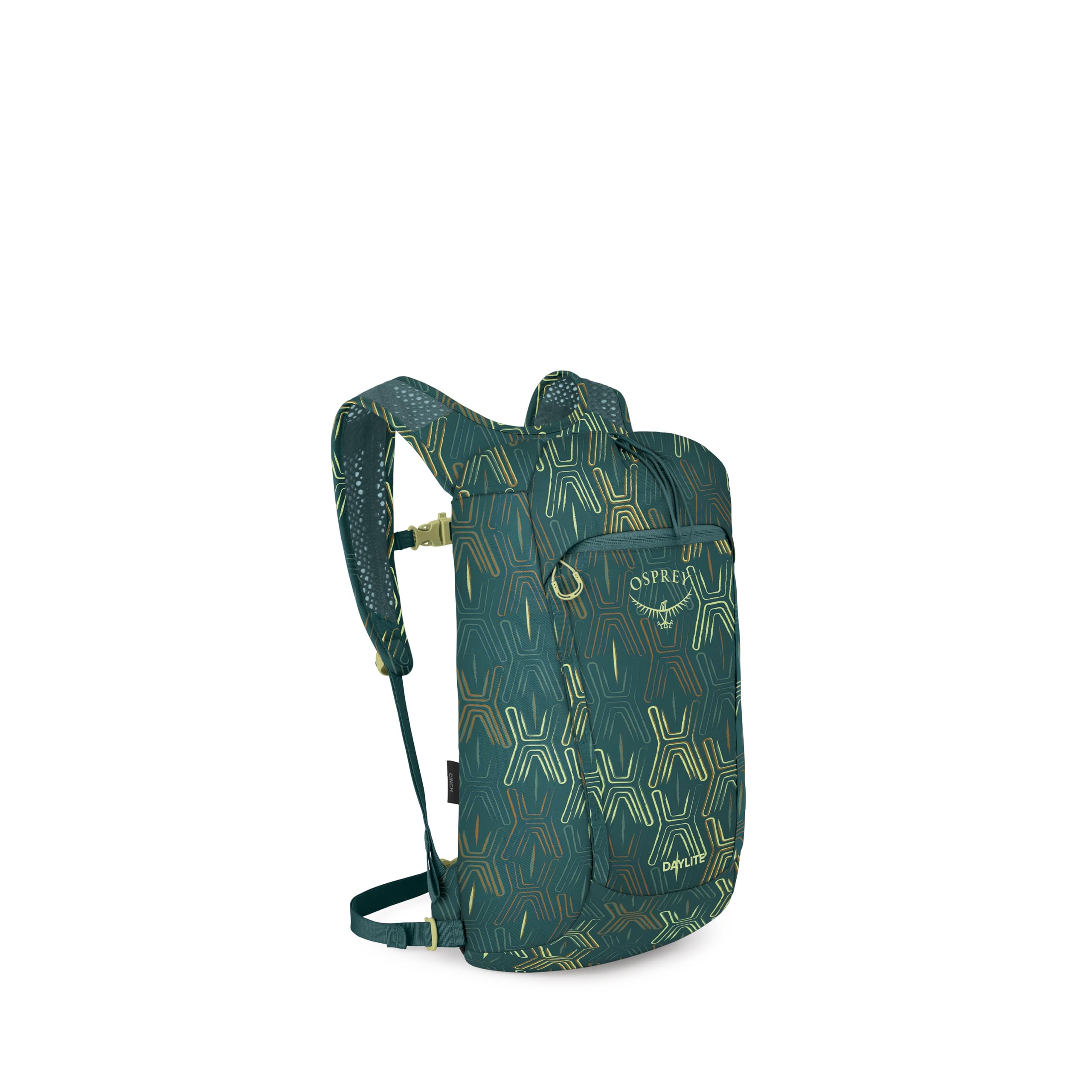 Osprey Daylite Cinch Backpack - Lightweight Travel Bag for Hikes, Festivals, and Everyday, Fuzzy Window Print/Torrent Blue