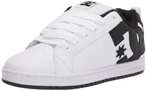 DC mens Court Graffik Casual Skate Shoe, White/Black/Black, 11.5 US