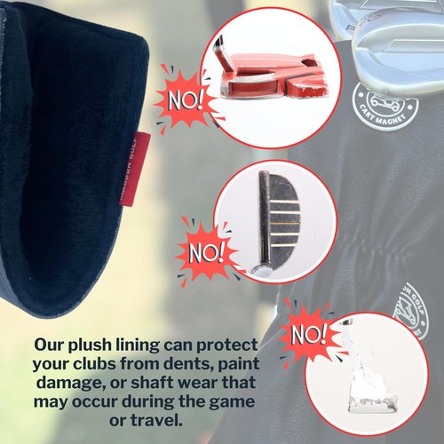Classic Blade Putter Headcovers with Madson Golf Cart Magnet for Secure Positioning & Quick Access, Protective PU Leather Head Covers, Magnetic Golf Accessories, Golf Cart Accessories (Green - Blade)