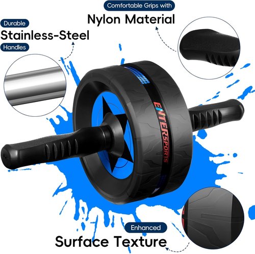 EnterSports Ab Roller Wheel - Premium Abdominal Exercise Equipment with 2 Knee Pads for Core Strength Training