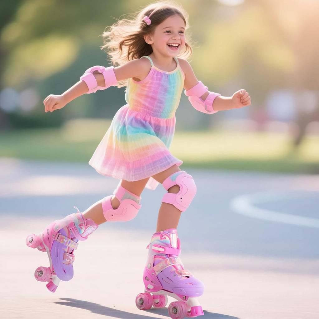 2PM SPORTS Roller Skates - Adjustable Light-Up Wheels for Kids Age 4-12 | Sizes 10C-6