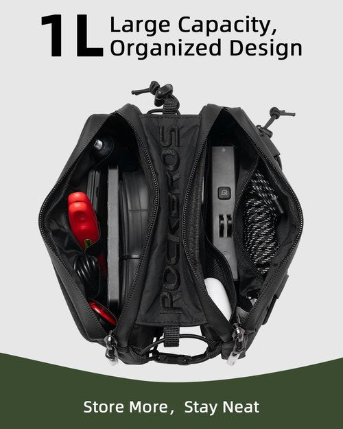 ROCKBROS Top Tube Bike Bag,Large Capacity Bicycle Front Frame bag Quick Release Bike Tube Bag Cycling Pouch with Shoulder Strap Bike Accessories for Adult Bikes