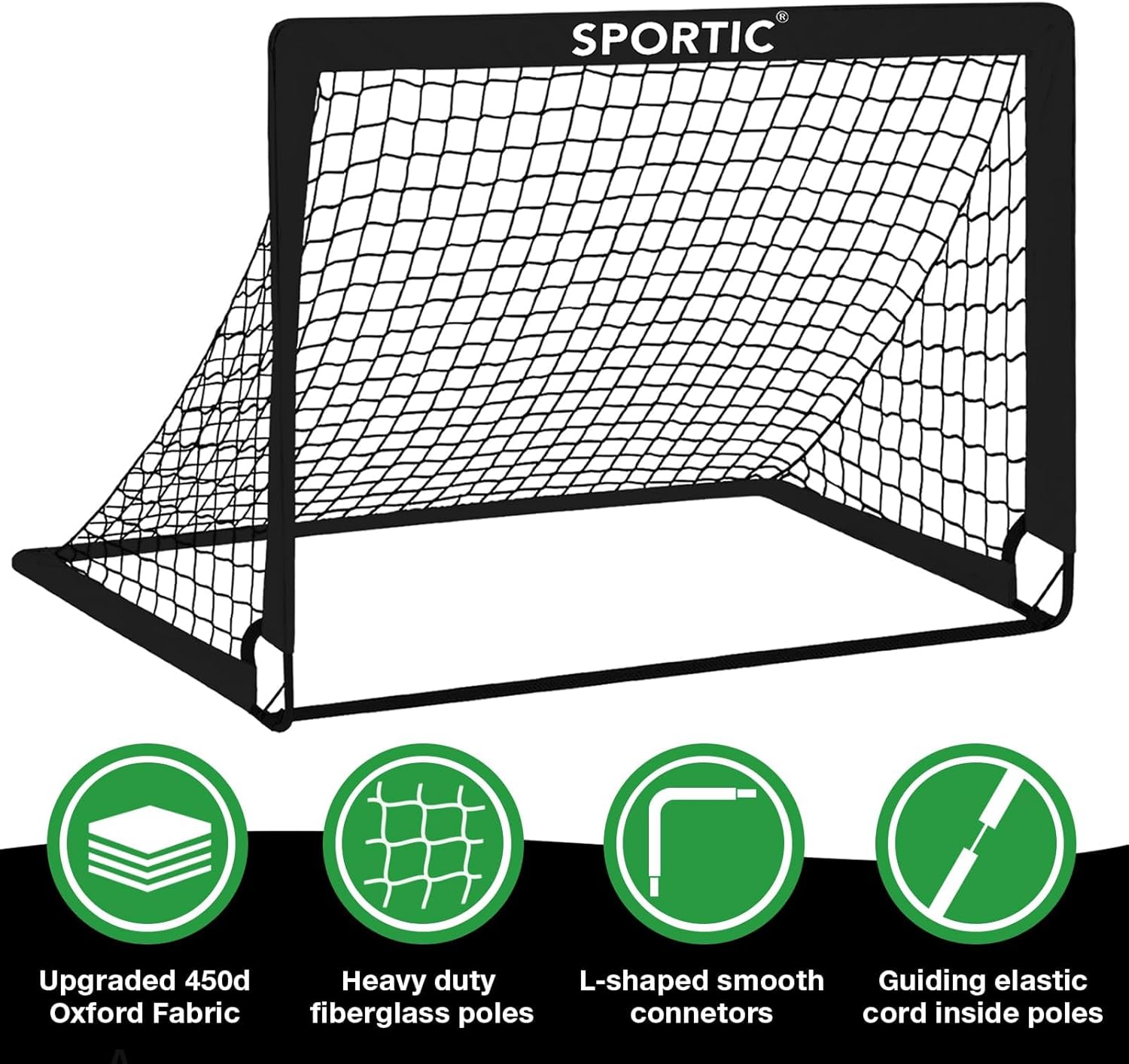 Pop Up Soccer Goals by 2 Pack - Portable 4' x 3' Soccer Net Set for Kids | Indoor & Outdoor Practice with Carrying Bag & Ground Pegs