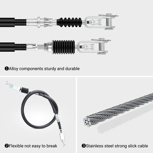 10L0L Golf Cart Brake Cable for Yamaha G29/Drive Gas 2007-2015 Model 43.7" with Pin Clevis Clip JW1-F6341-31-00