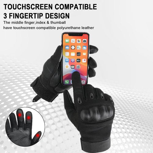 HYCOPROT Tactical Gloves for Men - Touchscreen Hard Shell Palm Pad for Motorcycle & Shooting | Durable & Versatile