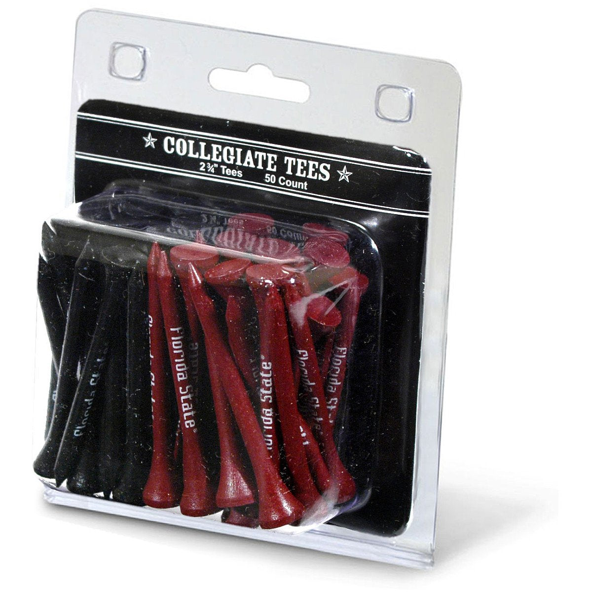 Team Golf NCAA Florida State Seminoles Pack Of 50 Golf Tees 2-3/4" Golf Tees, 50 Pack, Regulation Size, Multi Team Colors