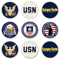PinMart’s Officially Licensed United States Veteran Navy Bundle Pack of 9 Golf Ball Markers - Golf Accessories for Men and Women – Magnetic Veteran Ball Markers Set of 9