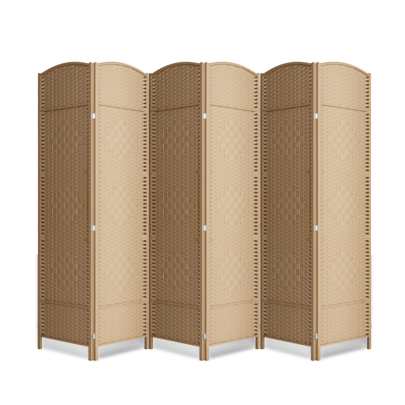 Cocosica 6 Panel Room Divider,6Ft Folding Privacy Screen,Tall - Extra Wide Foldable Panel Partition Wall Divider with Diamond Double-Weaved Hand-Woven Design Room Screen Divider