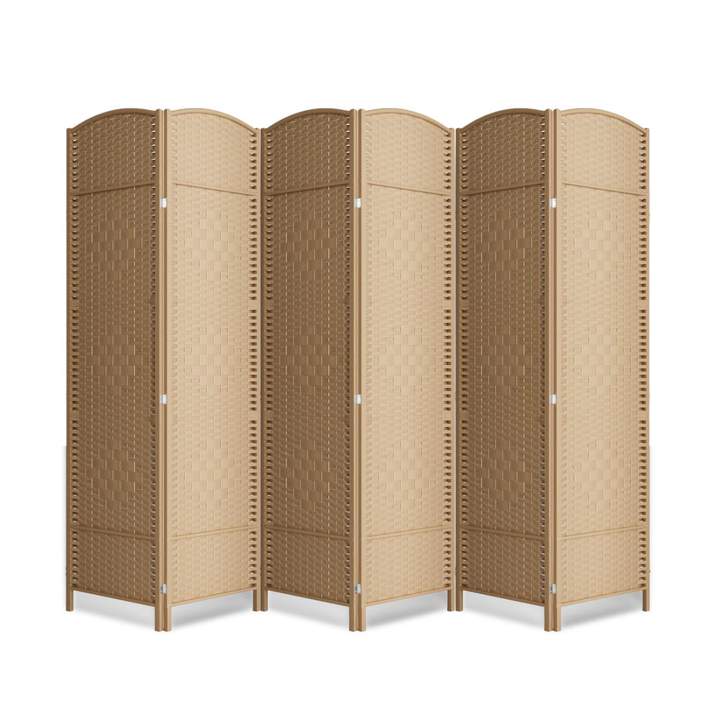 Cocosica 6 Panel Room Divider,6Ft Folding Privacy Screen,Tall - Extra Wide Foldable Panel Partition Wall Divider with Diamond Double-Weaved Hand-Woven Design Room Screen Divider