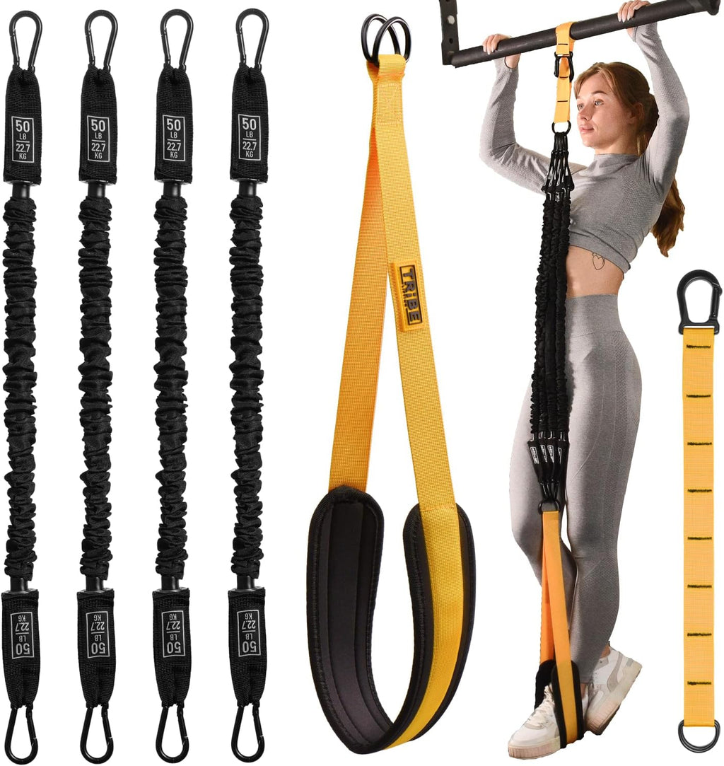 Skiennix Pull Up Assistance Bands - Heavy Duty Adjustable Strap & Foot Rest - Stackable Resistance Set for Strength Training