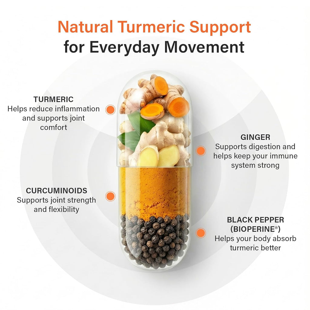 Sleeve Stars Ankle Brace - Adjustable Compression Sleeve & Turmeric Curcumin Joint Support Bundle
