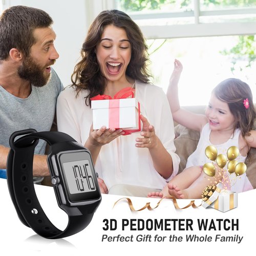 3D Pedometer for Walking, Simple Step Counter for Walking with Steps/Time Modes for Men Women Adults Seniors