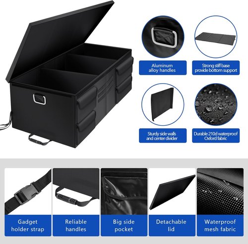 Mixsuper Truck Bed Organizer - Heavy Duty Storage Solution with Adjustable Straps for All Truck Sizes