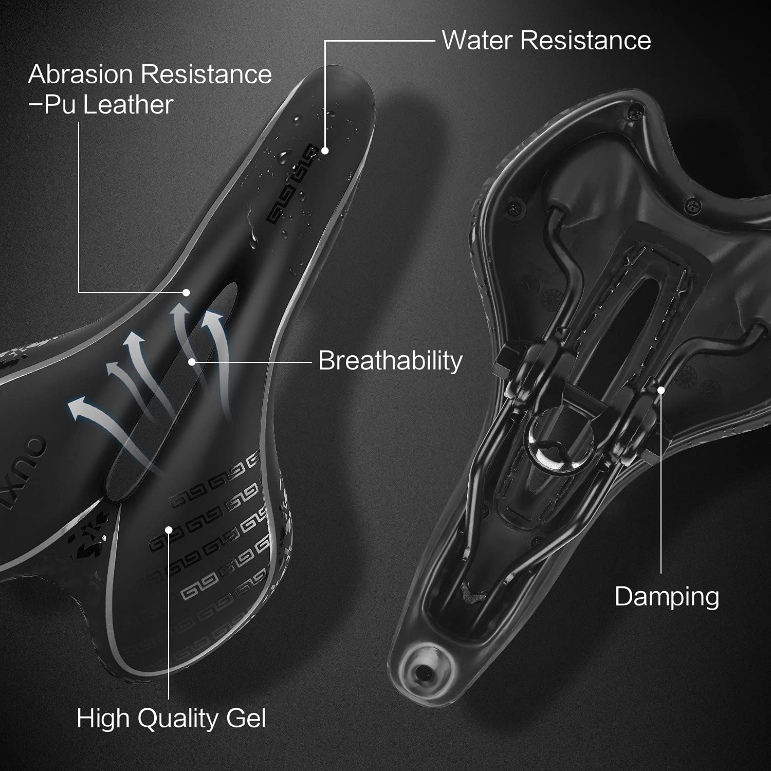 OUXI Comfort Bike Seat - Soft Gel Bicycle Saddle with Shock Absorption | Waterproof for Men & Women