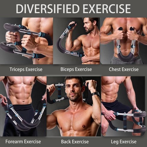 GZHLWRCV Twister Arm Trainer, 40-90lbs Adjustable Chest Workout Equipment, Compact Forearm Strengthener for Men & Women, Together Detachable Design for Fitness Anywhere (with Storage Bag)