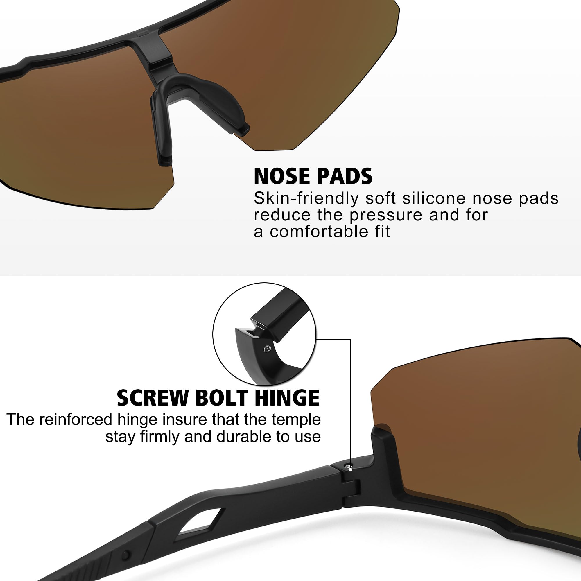 STORYCOAST Polarized Sports Sunglasses for Men Women Fishing Cycling Bike Running Sun Glasses UV Protection