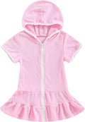 CIYCUIT Toddler Girls Swim Cover-Up - Stylish Hooded Design with Zipper for Easy Wear