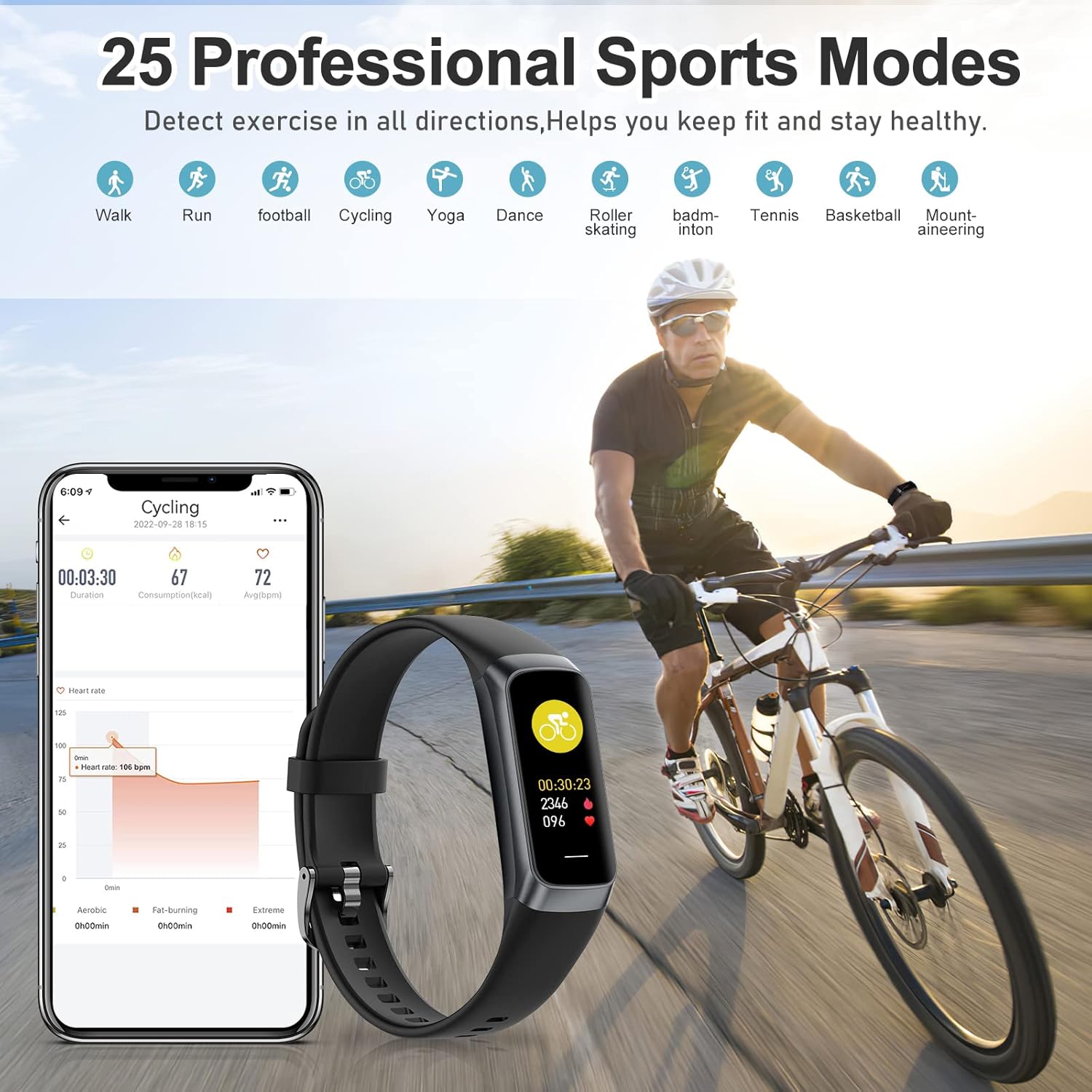 Skiennix Fitness Tracker - 24/7 Heart Rate & Blood Oxygen Monitor | Waterproof Smart Watch for Men & Women