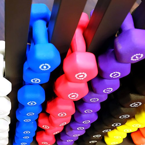 Body-Solid Tools Neoprene Dumbbell for Weight and Aerobic Strength Training, Pilates & Physical Therapy, Hand Weights for Men and Women, Commercial and Home Gym Free Weights Hex End Dumbbells
