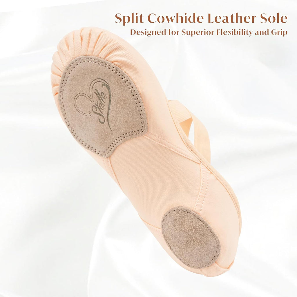 Stelle Ballet Shoes for Women - Stretchy Canvas Dance Slippers | Non-Slip Yoga Flats