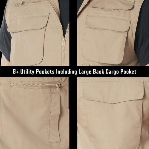Rothco Ranger Vest – Tactical Outdoor Hunting Camping Utility Cargo Vest with Storage Pockets, Black, 5XL