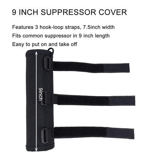 Buraku Suppressor Cover (5/7/7.5/8/9 inch) with Burnproof Microfiber Sleeve Heat Resistant Suppressor Wrap (9 inch)