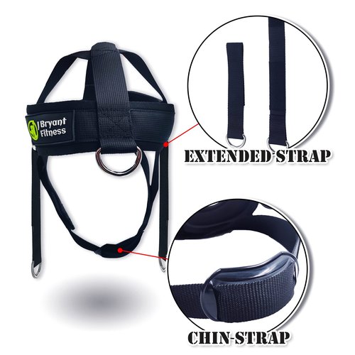 J Bryant Neck Harness Head Weight Lifting with Chain Adjustable Strap Neck Exercise Equipment