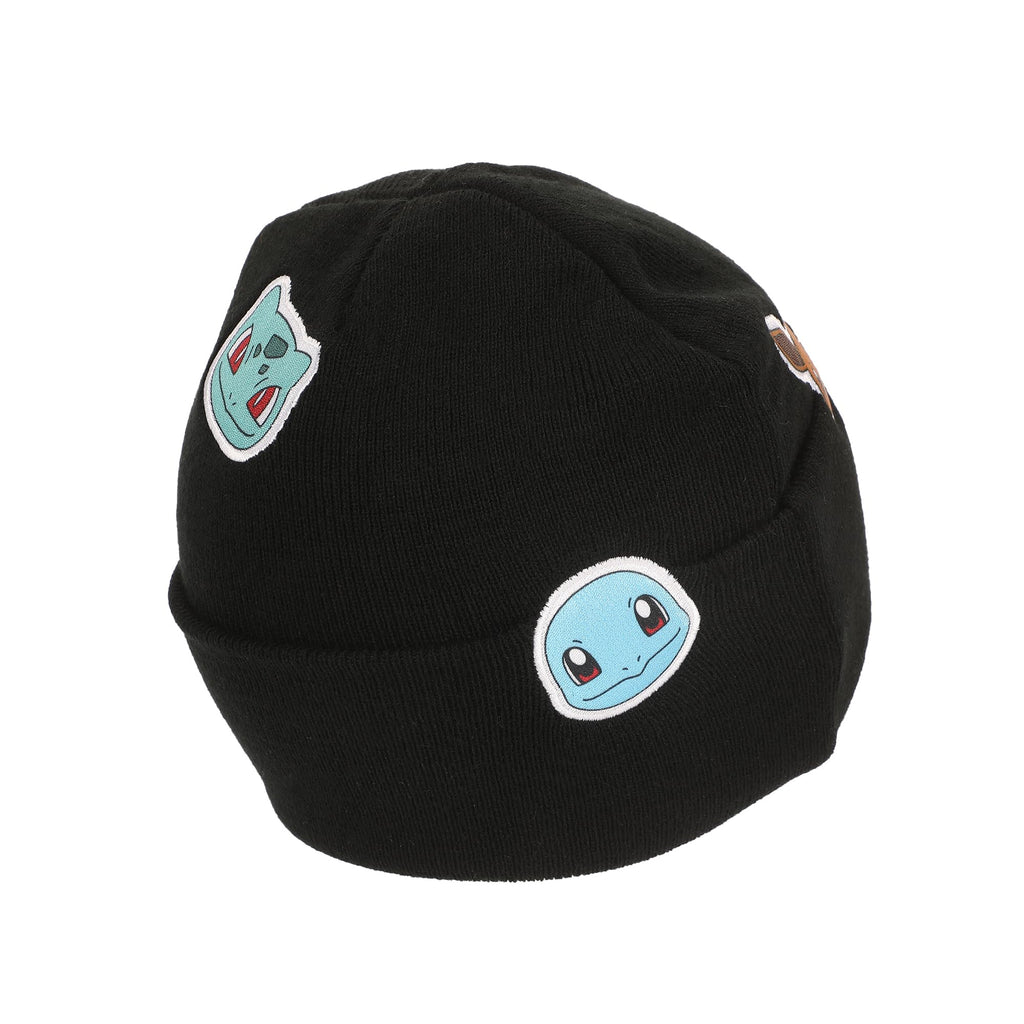 Pokémon Printed Character Patches Black Cuff Beanie