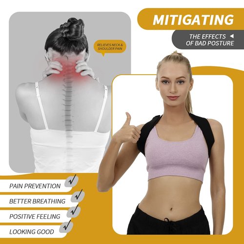 HLOES Posture Corrector for Women and Men, Adjustable Upper Back Brace, Breathable Back Shoulder Straightener Posture Support, Correcting Hunchback and Bad Posture.