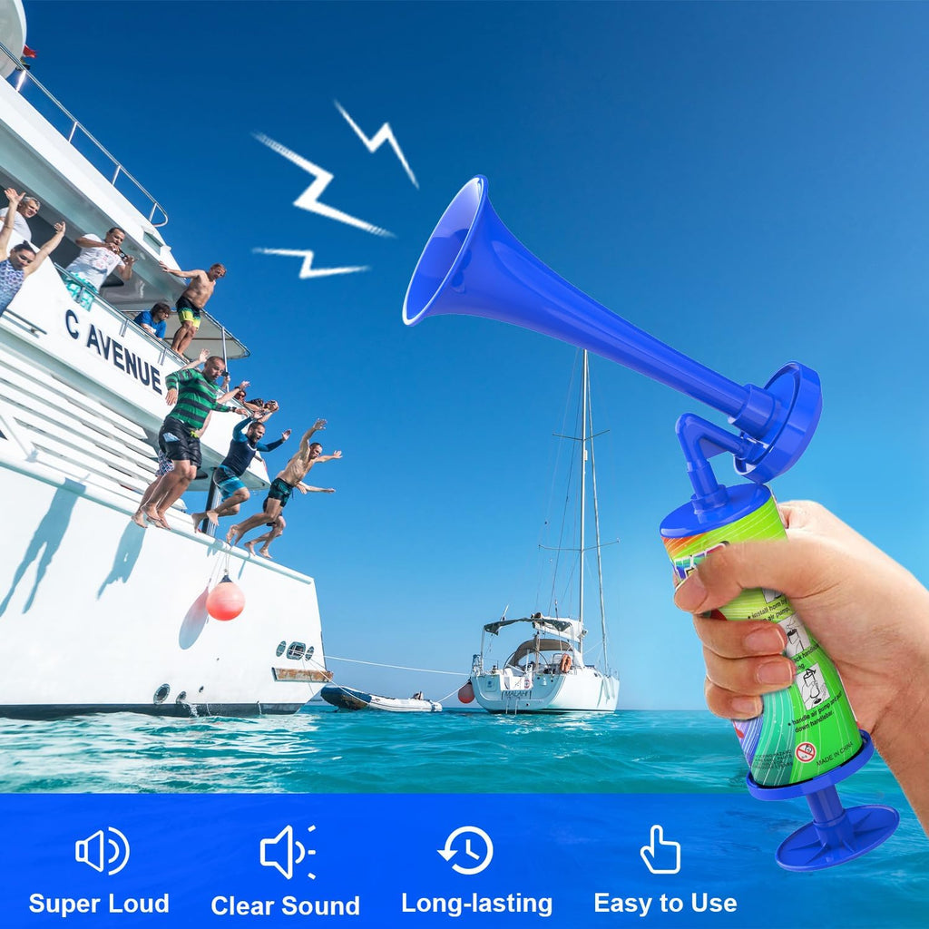 Air Horn - 120DB Bear Defense & Marine Safety Alarm | Portable Noise Maker for Hiking & Boating - 2PCS