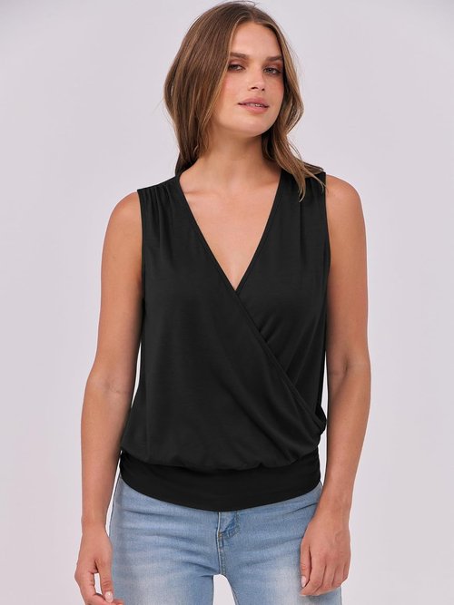 ANRABESS Women's V-Neck Tank Top - Sleeveless Wrap Blouse with Banded Hem | Perfect for Summer 2026