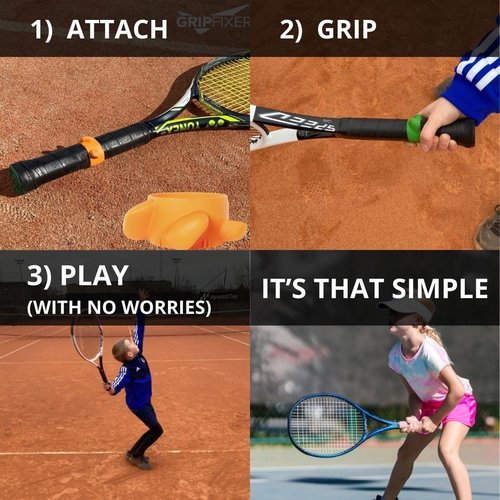GRIPFIXER Tennis | Ensures The Correct Grip | The Ultimate Training Equipment & Teaching aid | Danish Innovation | Small-Right