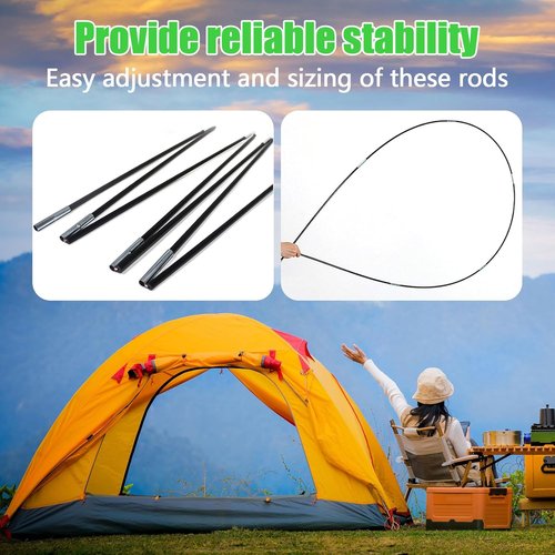 Fiberglass Tent Pole - Kids Tent Replacement Poles | Durable 8mm Repair Kit for Indoor & Outdoor Use - 2PCS x 13.1FT