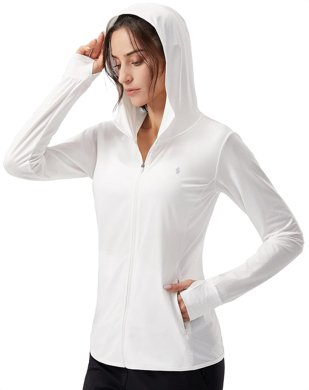 Soothfeel Women's Lightweight UPF 50+ Sun Protection Hoodie Jacket | Long Sleeve Hiking Shirt with Pocket