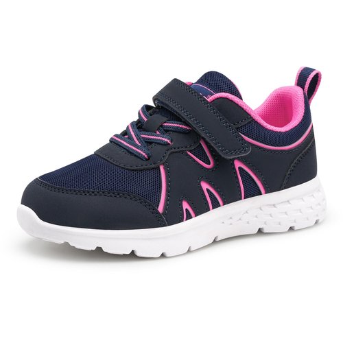 Stelle Girls Sneakers Kids Tennis Shoes with Non-Slip Sole Lightweight Breathable Athletic Sports Running Shoes for Toddler/Little Kid/Big Kid(Navy,13ML)
