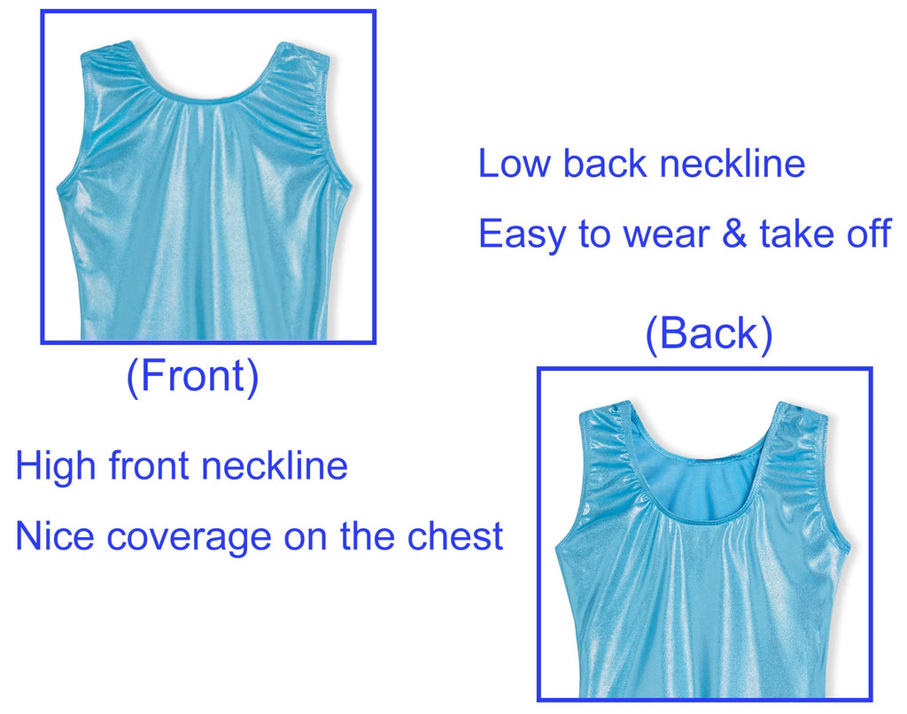 Domusgo Toddler Girls Gymnastics Leotards Size 2t 3t Sparkle Metallic Solid Blue Biketard with Shorts