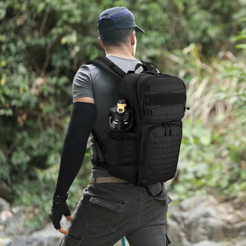 HUNTVP Tactical Backpack - 35L Military MOLLE Daypack for Work, Camping & Hiking | Black