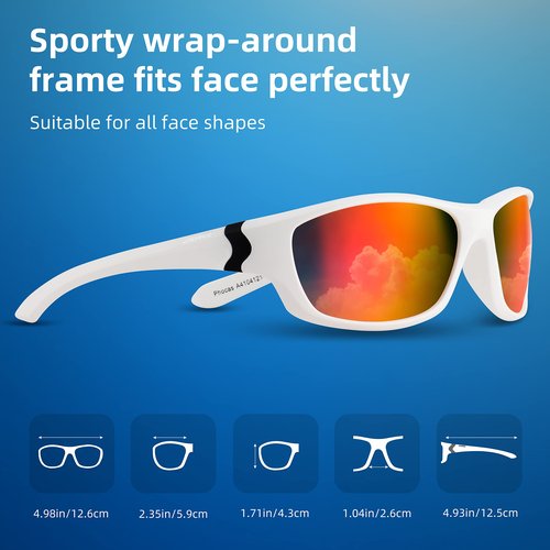 RUNCL Polarized Sports Sunglasses Phocas for Men Women,Wrap Around Design Lightweight UV Protection Floating Sunglasses
