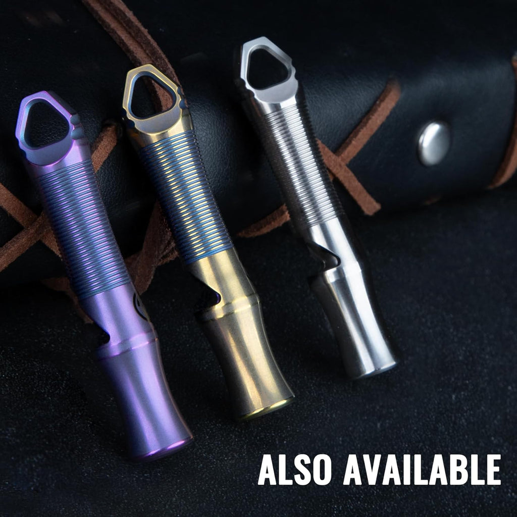 TACRAY Titanium Whistle - Ultra-Loud 120+ dB, Lightweight & Durable for Emergency Survival | Hiking & Camping