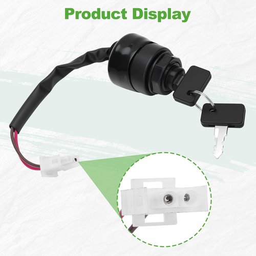 10L0L Ignition Key Switch for Yamaha G11, G16, G19, G20, G21, and G22 Gas and Electric Golf Carts - JN8-82510-09-00 Main Switch Assy with Replacement Key J44-82511-00-YY, JU2-H2511-00