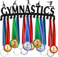 SUPERDANT Women's Gymnastics Sports Medal Holder Display Hanger Metal Wall Mount with 17 Hooks for 60+ Hanging Display Competition Holder Wall Hanging Rack Gifts for Athletes 15.75x6in