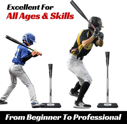 JASCOPRO Portable Batting Tee - Height Adjustable 25-37 Inches | Premium Rubber Top & Metal Base for Baseball & Softball