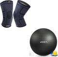 APEXUP Yoga Ball - Premium Stability & Balance Trainer | Large Size with Compression Knee Brace - Medium
