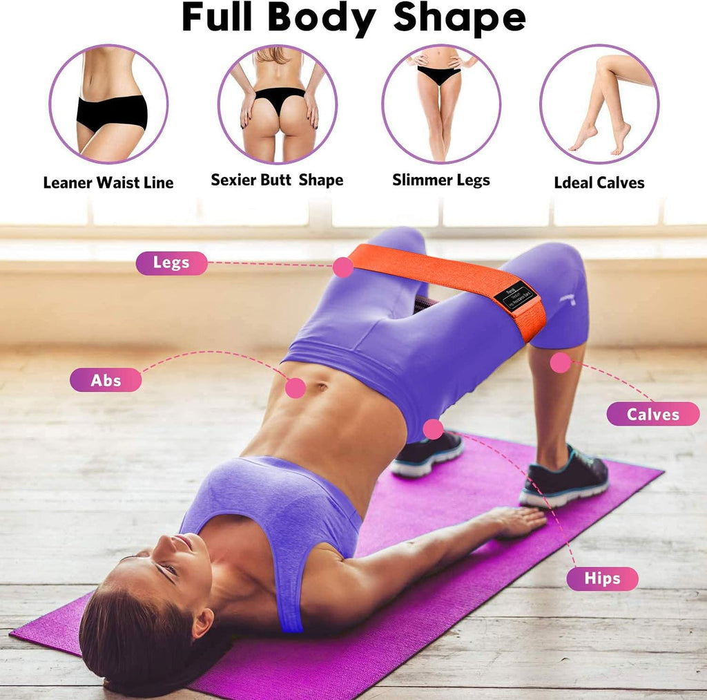 Renoj Resistance Bands - 3-Piece Professional Exercise Set for Pilates, Yoga & Home Gym | Heavy, Medium & Light Fabric Loops