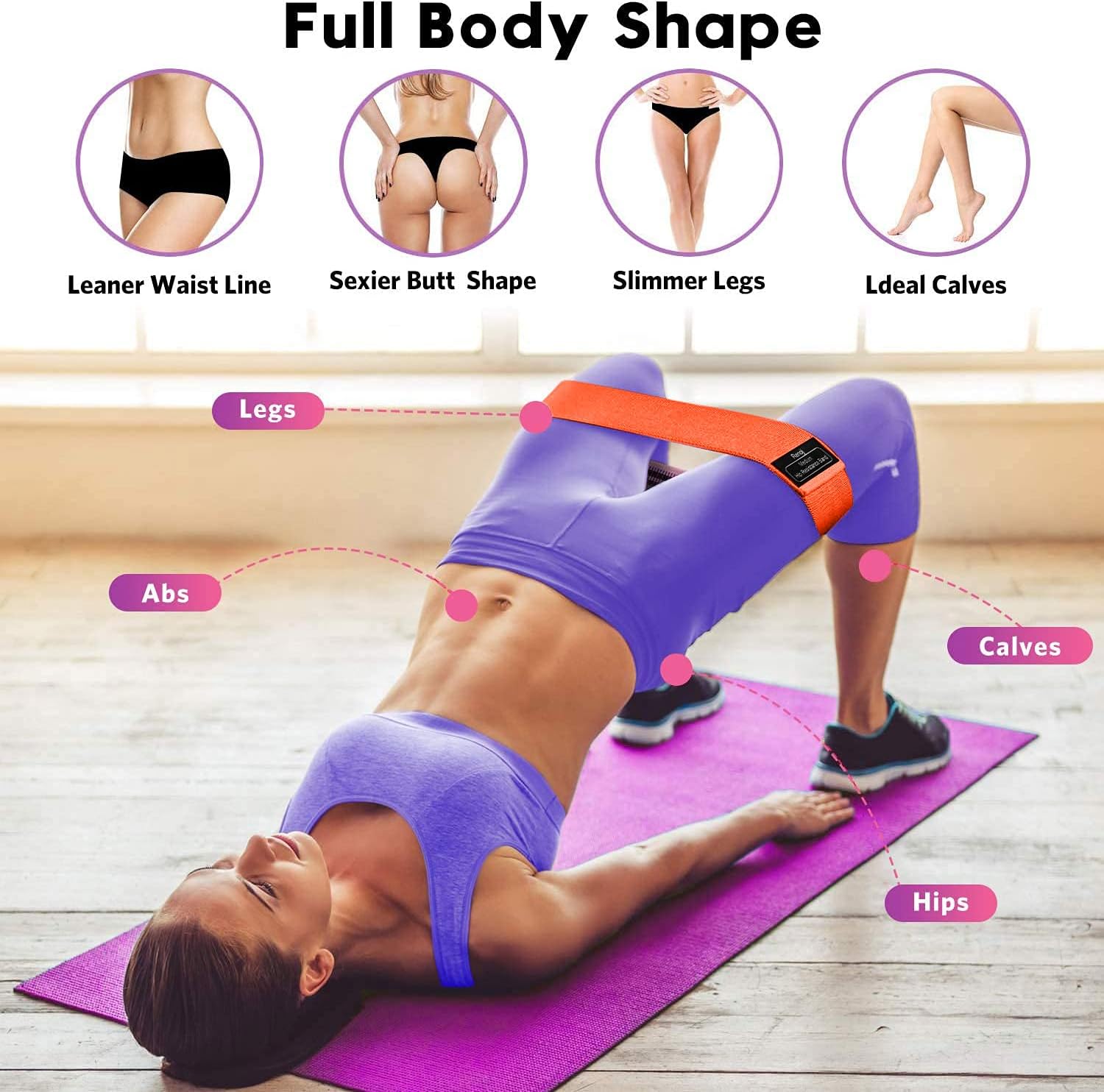 Renoj Resistance Bands - 3-Piece Professional Exercise Set for Pilates, Yoga & Home Gym | Heavy, Medium & Light Fabric Loops
