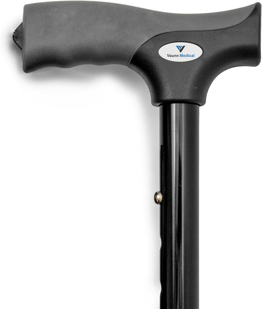 Vaunn Medical Folding Cane - Height Adjustable Walking Stick with Non-Slip Grip | Compact & Portable for Men, Women, Elderly