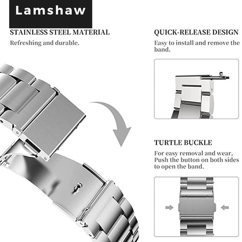 Lamshaw Compatible wit iTouch Active 4 Band, Stainless Steel Metal Replacement Straps Compatible for iTouch Active 4 Smartwatch (Silver)